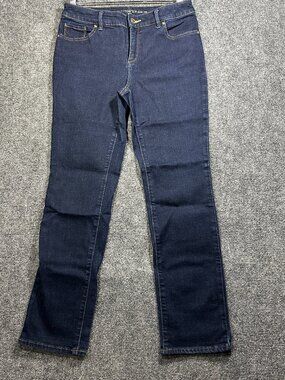 Chicos Jeans Womens 4 Short So Slimming Dark Wash Cotton Stretch Chicos 0